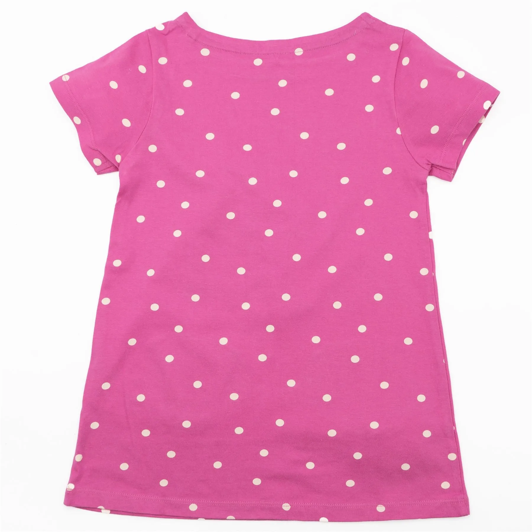 Mini Boden Girls Pink Spotty Fish Tunic Short Sleeve Longline Tops