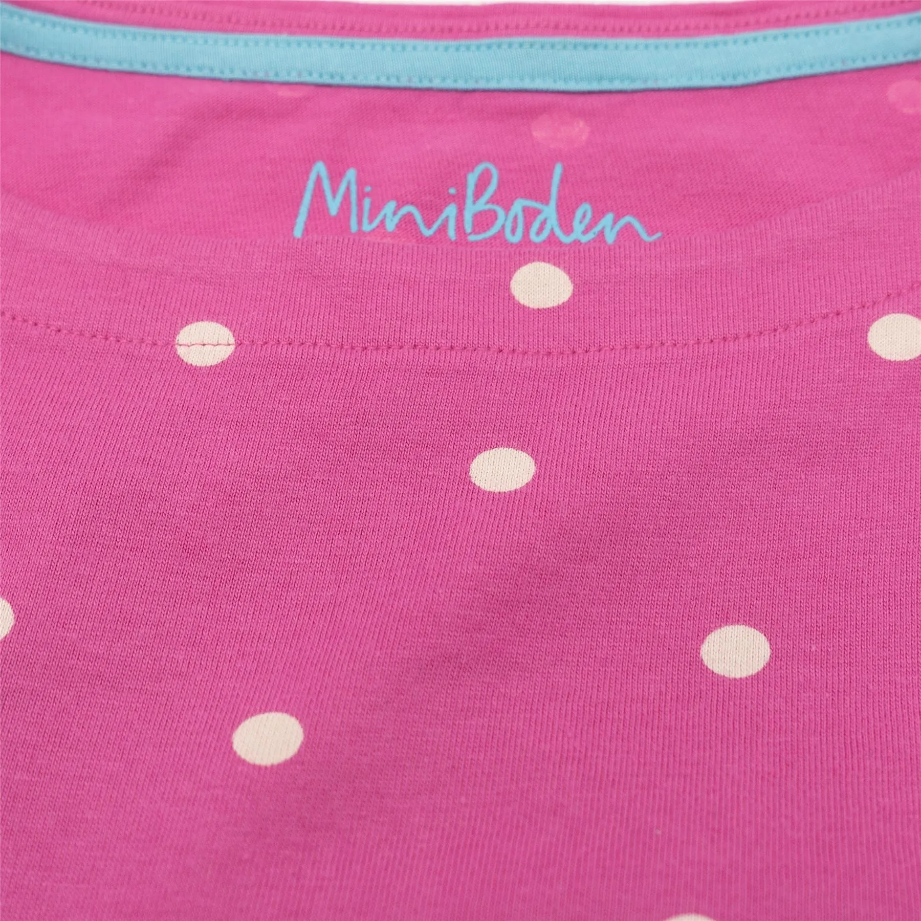 Mini Boden Girls Pink Spotty Fish Tunic Short Sleeve Longline Tops