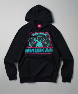 Mishka Death Adders Graphic Print Embroidered Hoodie - Black