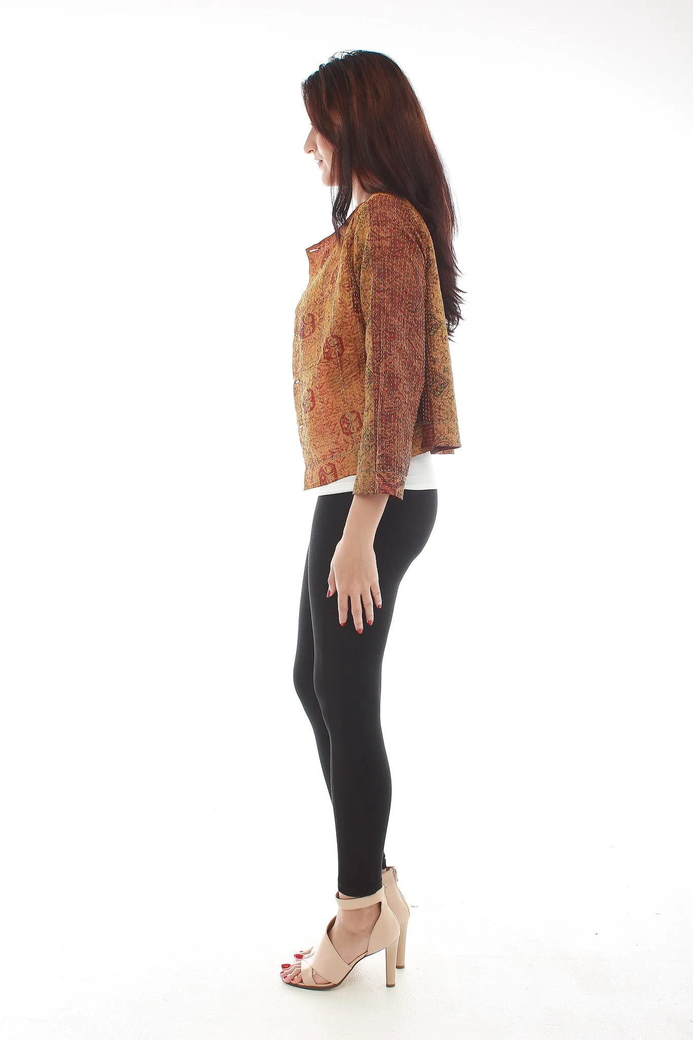 Moirai Silk Jacket (Brown))