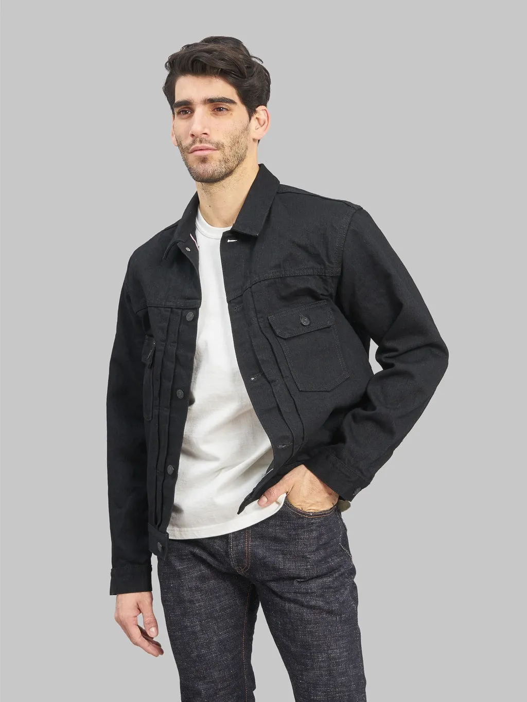 Momotaro MXGJ1108 15.7oz Black x Black Type II Jacket