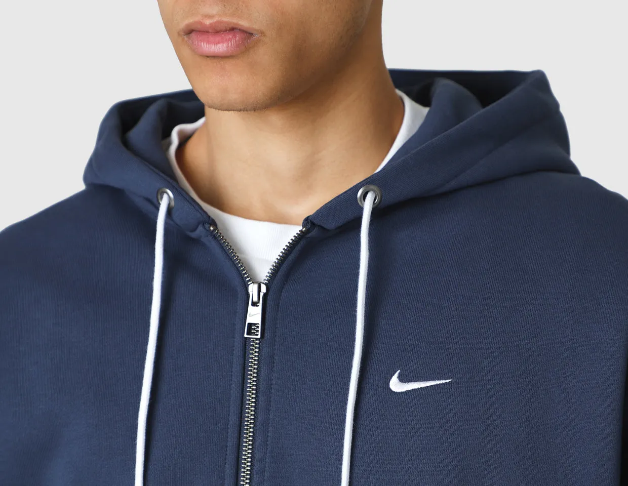 Nike Solo Swoosh Full-Zip Hoodie Thunder Blue / White