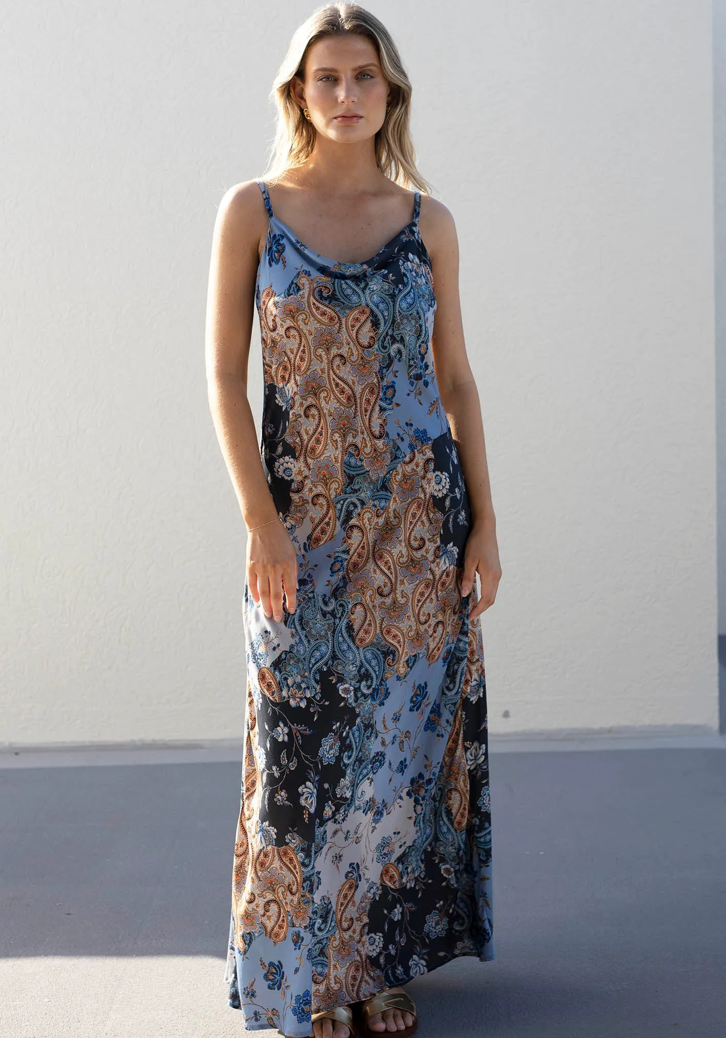 Picnic Paisley Maxi Slip Dress