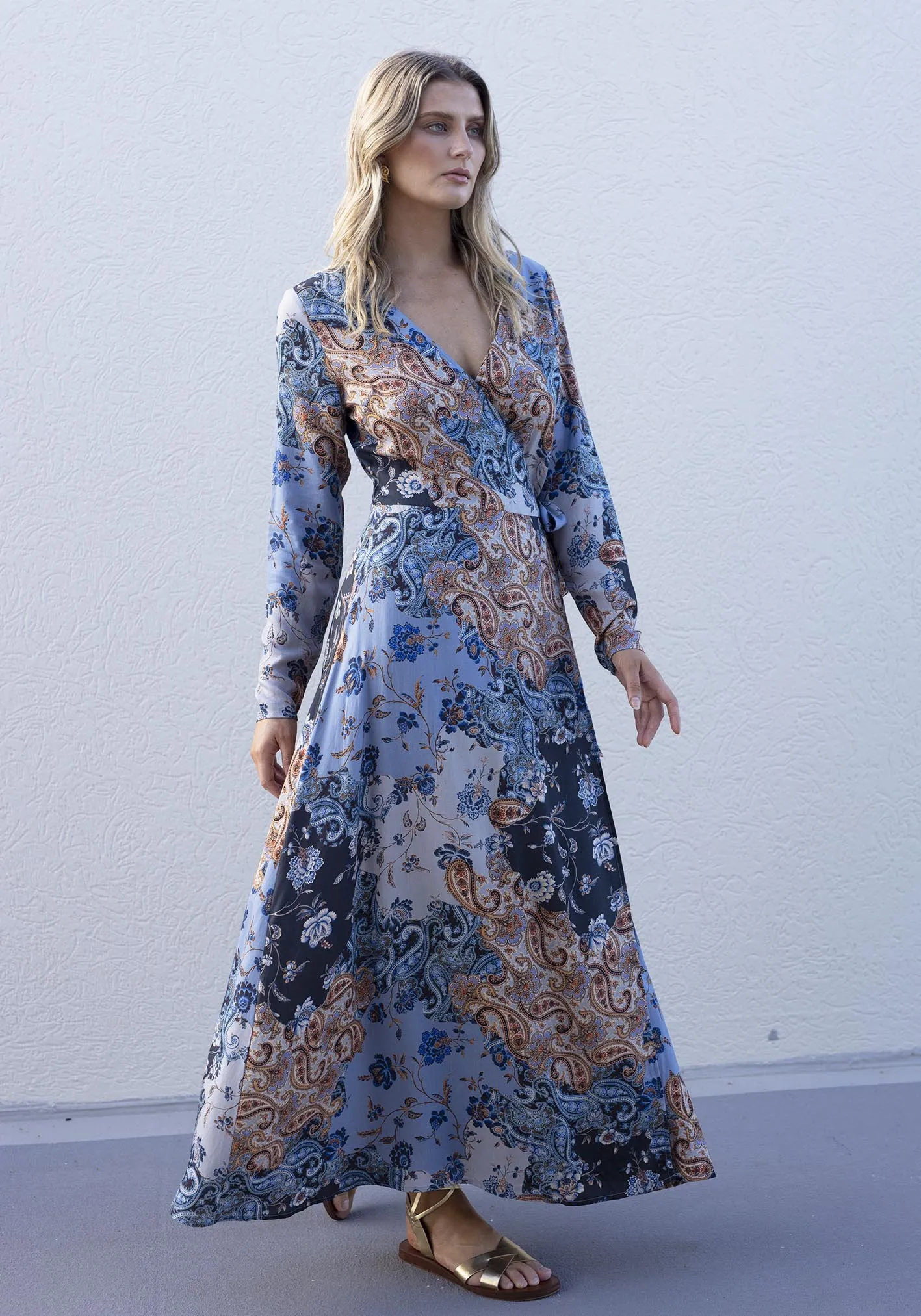 Picnic Paisley Maxi Wrap Dress