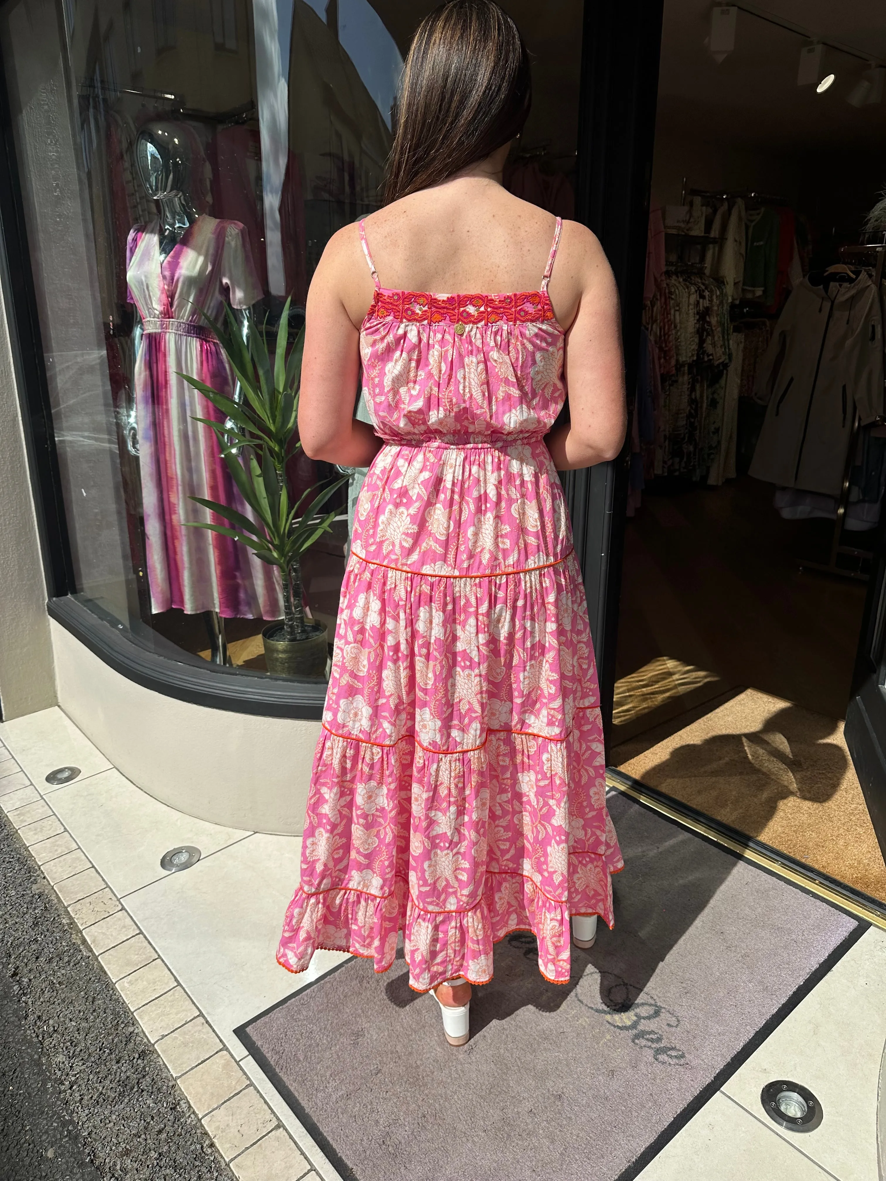 Place Du Soleil 312 Pink Strappy Dress