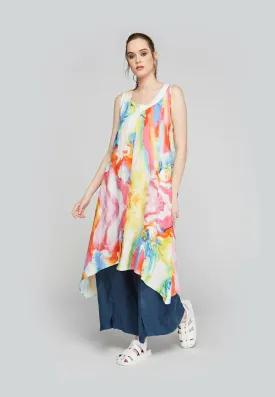 RIVER Printed, linen dress