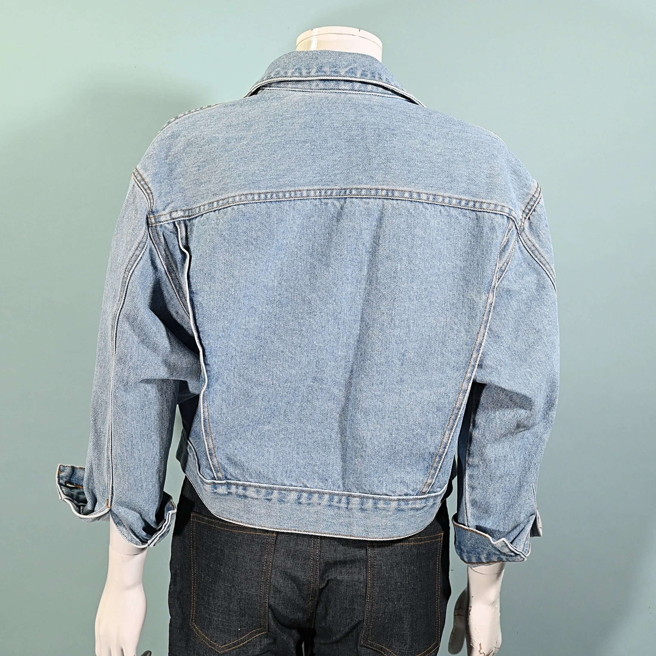 SOLD 80s Guess Cropped Acid Washed Denim Jacket, Georges Marciano S