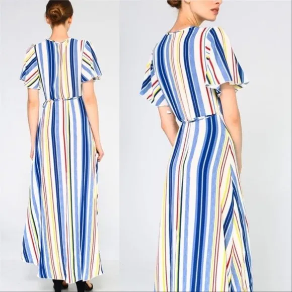 Striped Maxi Hi-low Dress