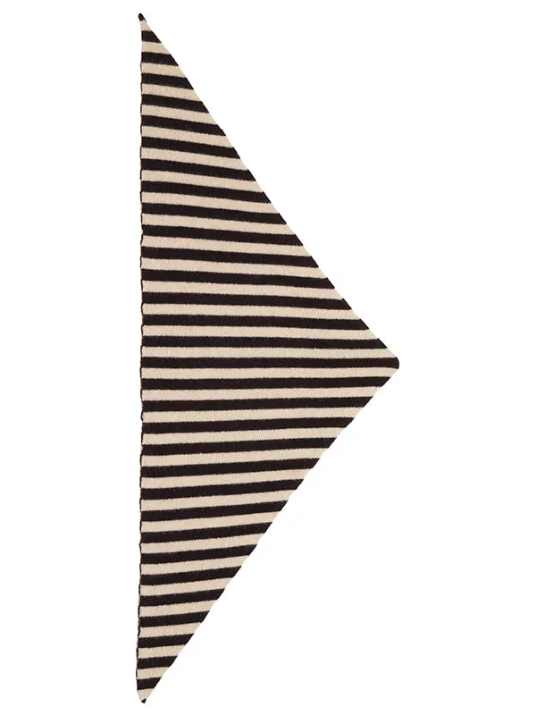 Striped Triangle Neckerchief Black & Oatmeal