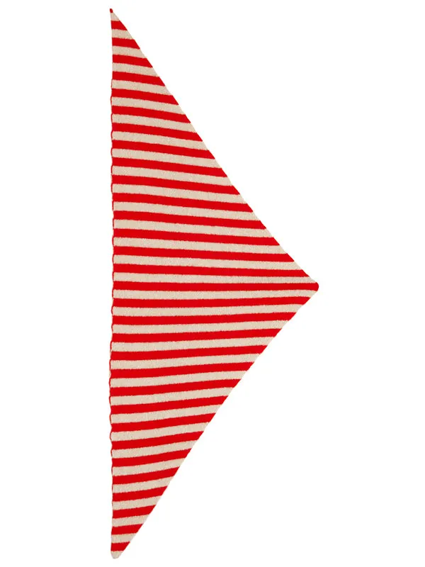 Striped Triangle Neckerchief Scarlet & Oatmeal