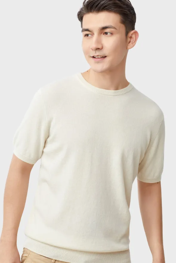 Trendy Short-Sleeve Cashmere Top