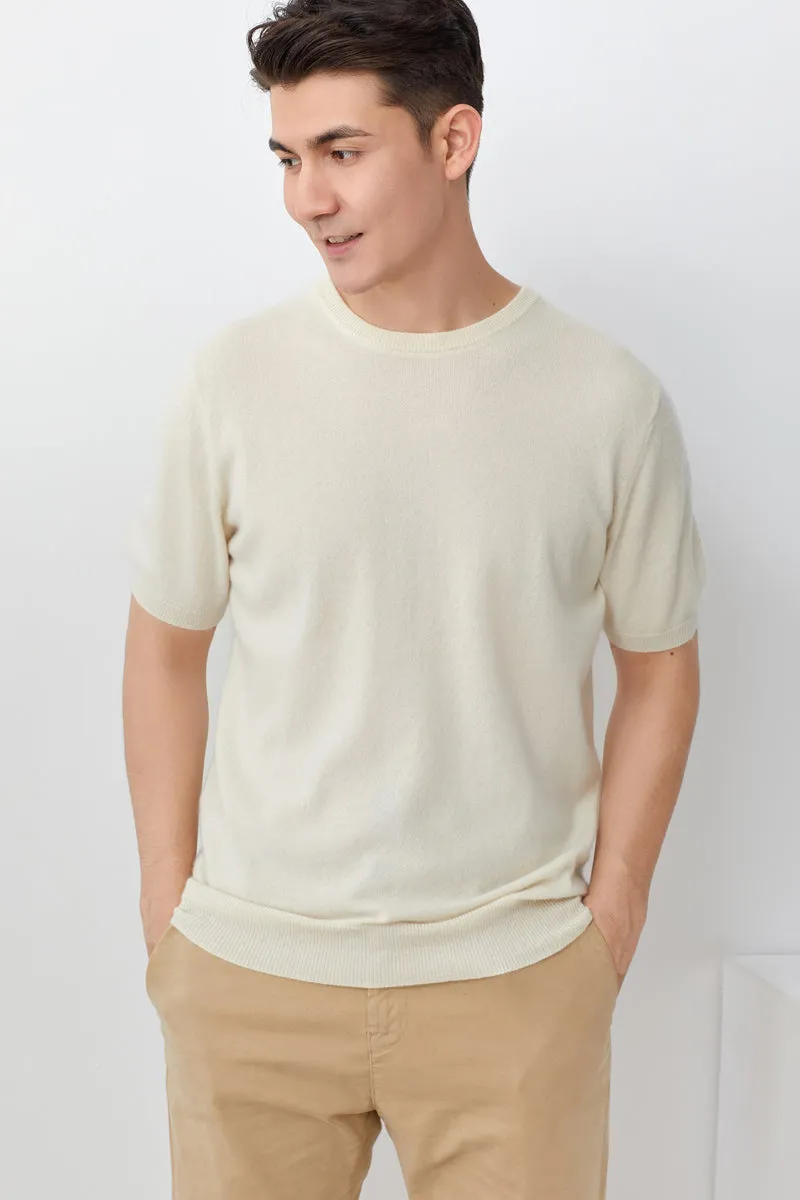 Trendy Short-Sleeve Cashmere Top