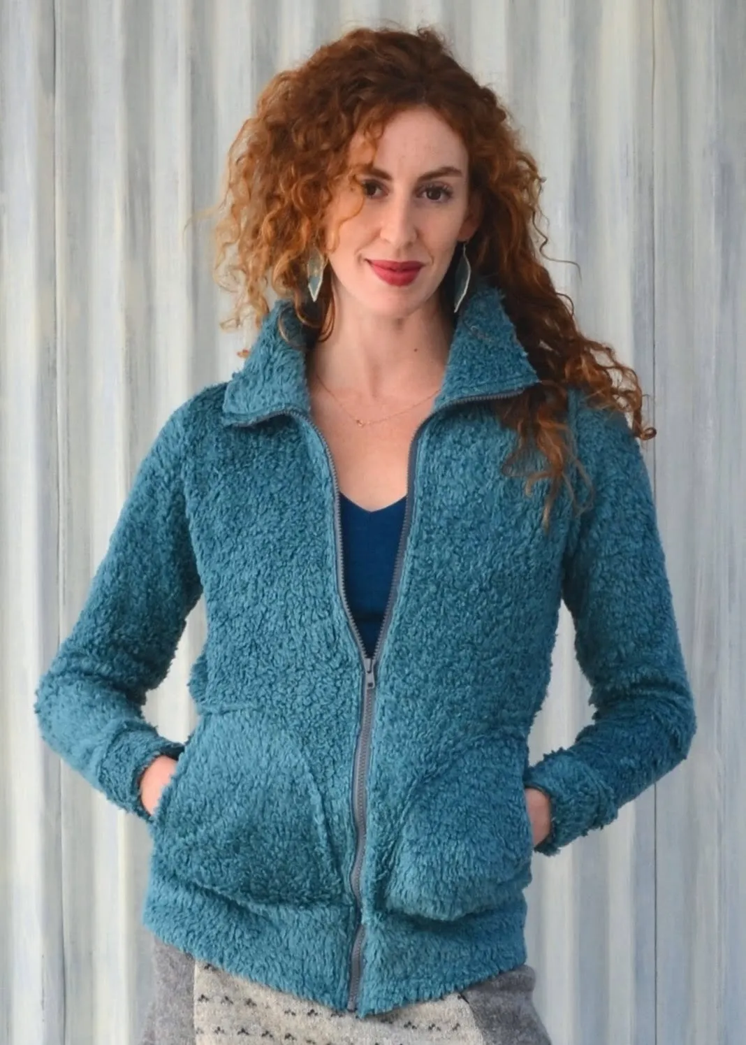 Turquoise Vancouver Zip Coat