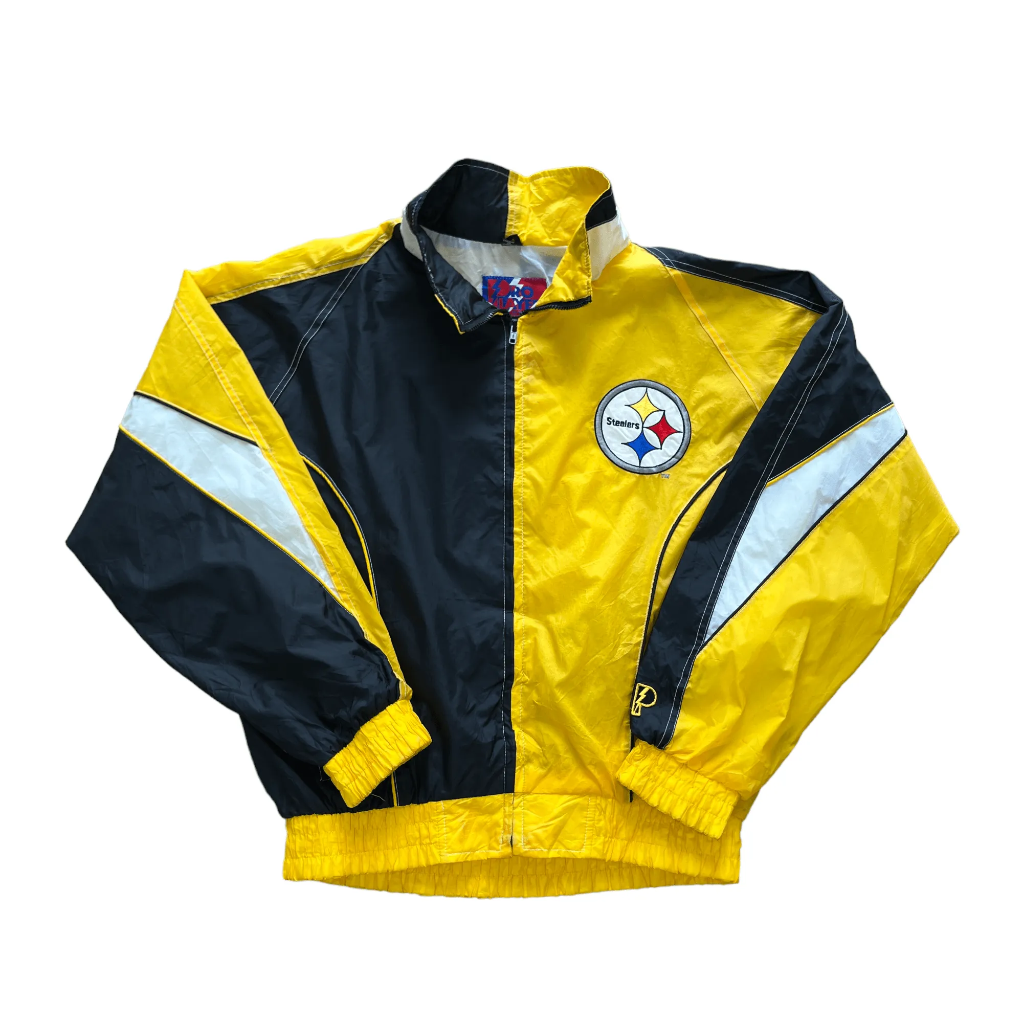 Vintage 90s Black   Yellow Pro Player NFL Steelers Jacket - Large