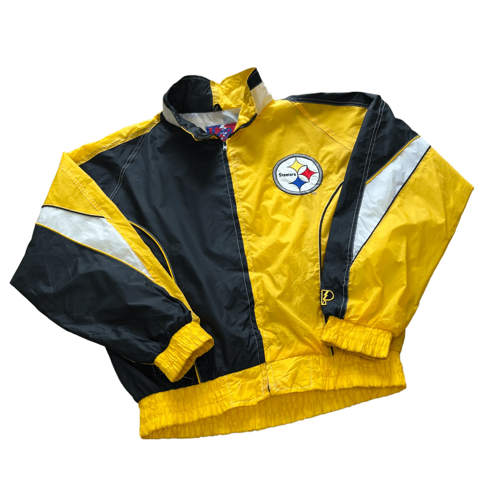 Vintage 90s Black   Yellow Pro Player NFL Steelers Jacket - Large