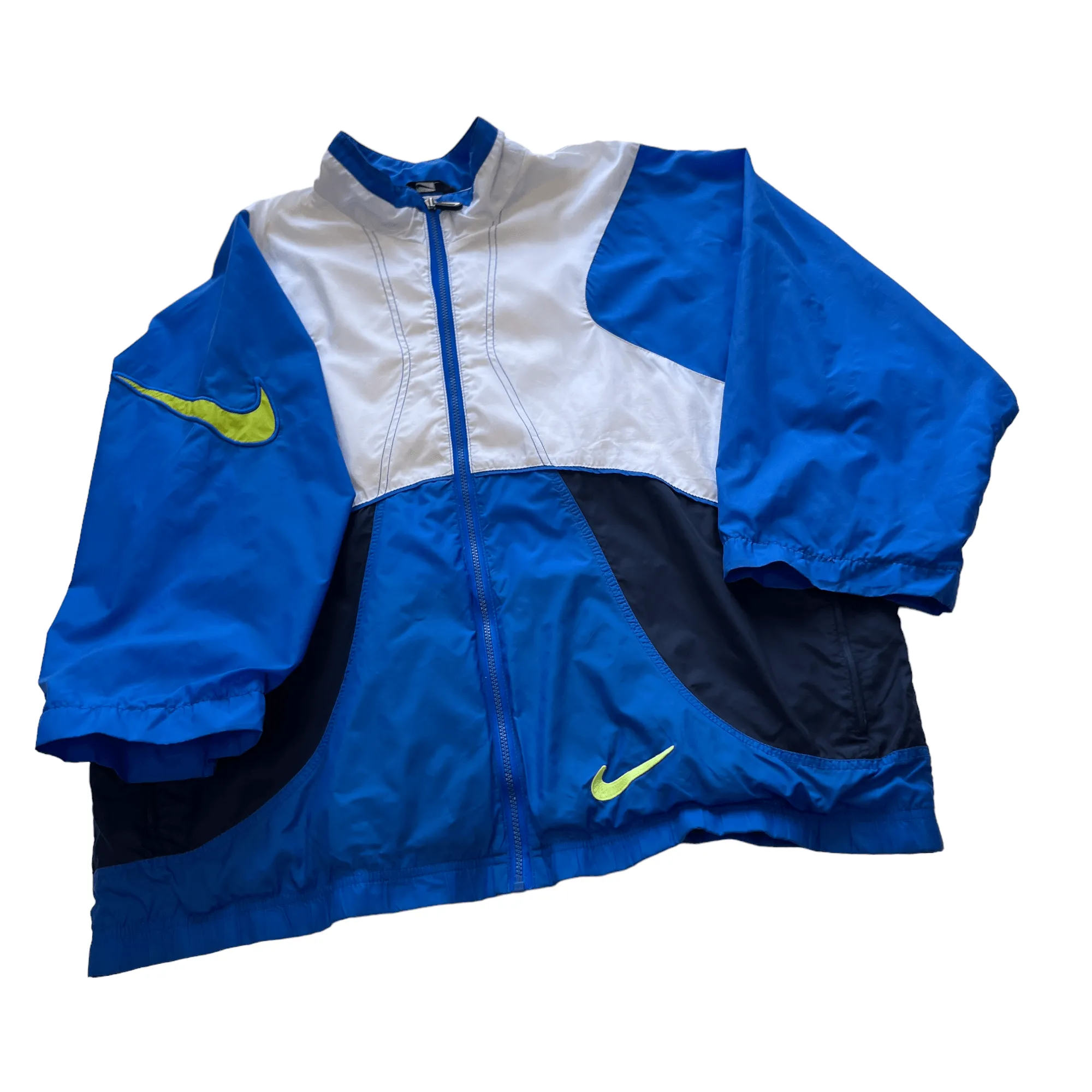 Vintage 90s Blue   White Nike Windbreaker Jacket - Extra Large