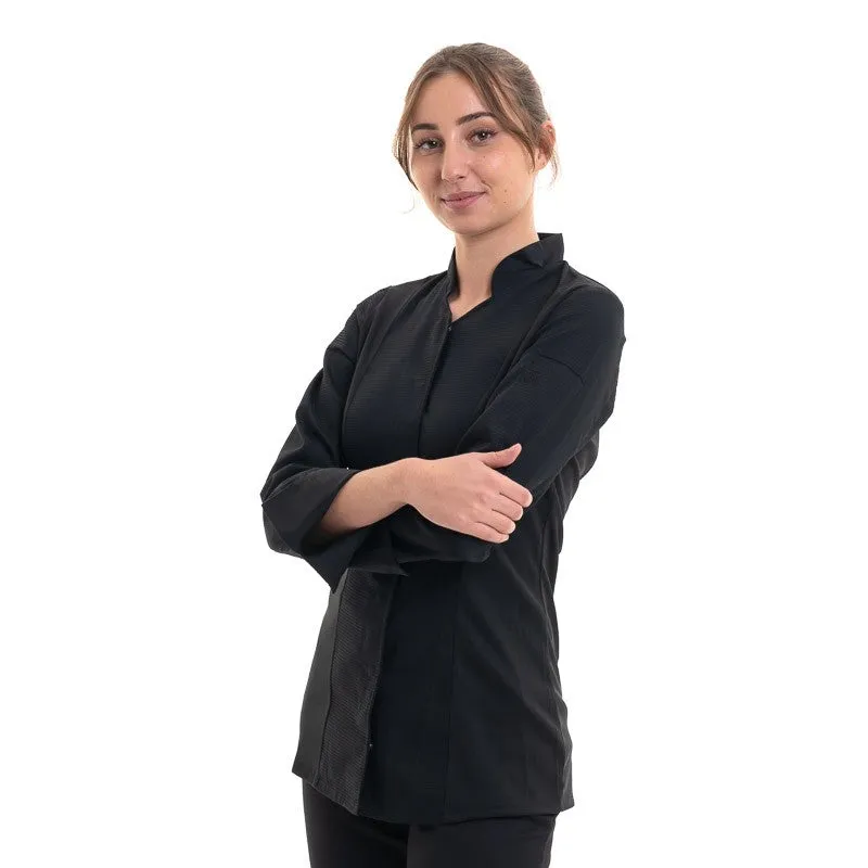 Women's Black Long Sleeve Kitchen Coat - ABELLA - ROBUR