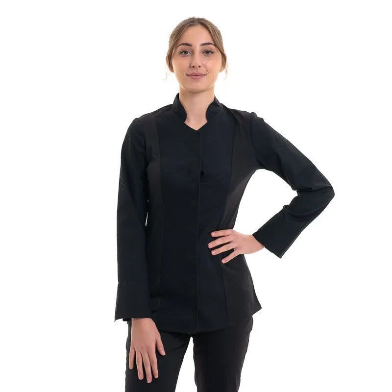 Women's Black Long Sleeve Kitchen Coat - ABELLA - ROBUR