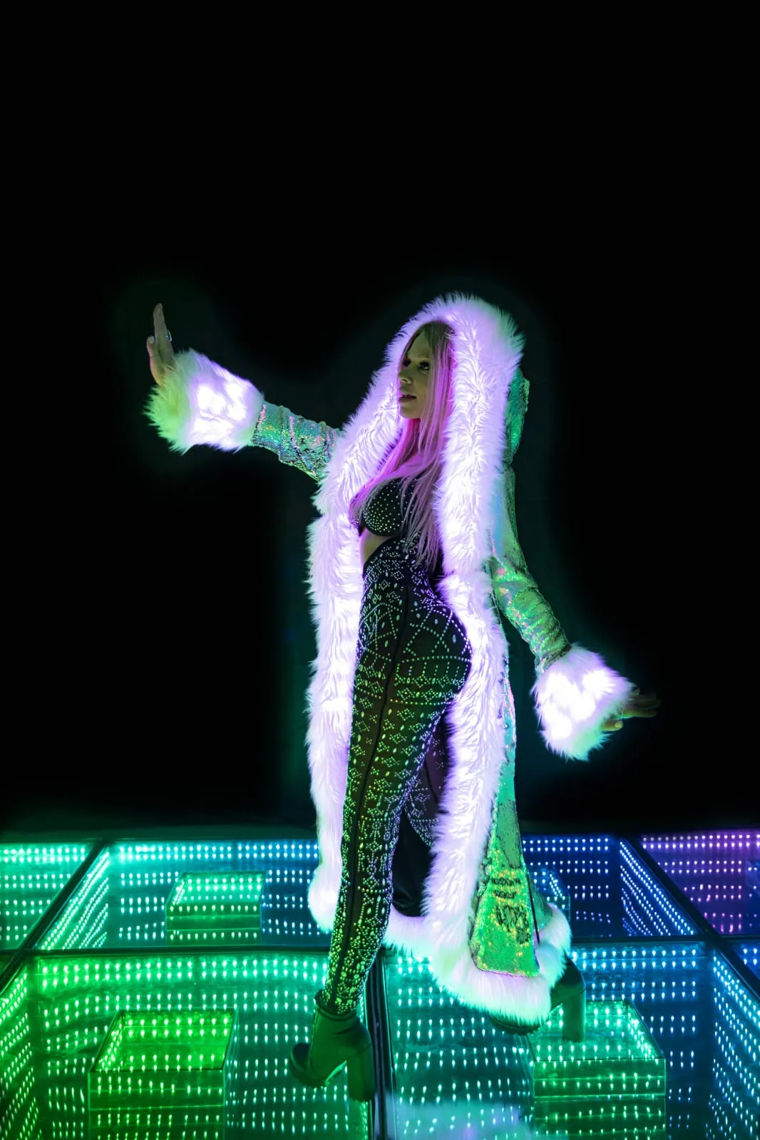 Women's LED Sequin Temptress Coat in "Unicorn"