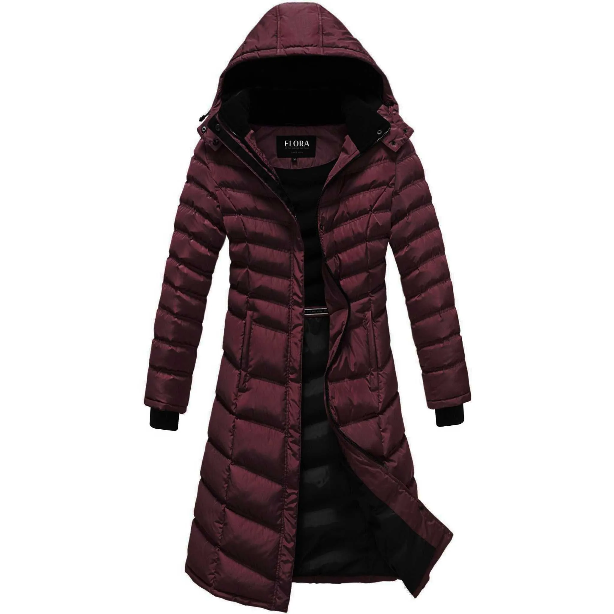 Women's Maxi Coat - Water-Resistant, Polar Fleece Lined, and Detachable Hood